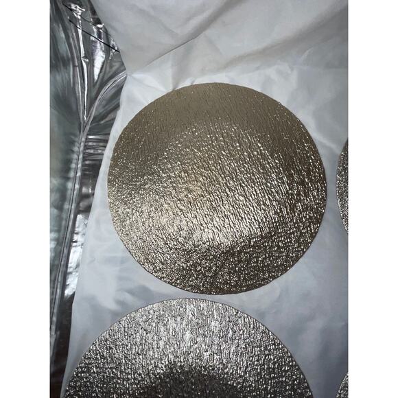 NEW AKCAM TURKISH GLASS GOLD RAINBOW IRIDESCENT DINNER PLATE SET/4 - Picture 10 of 15